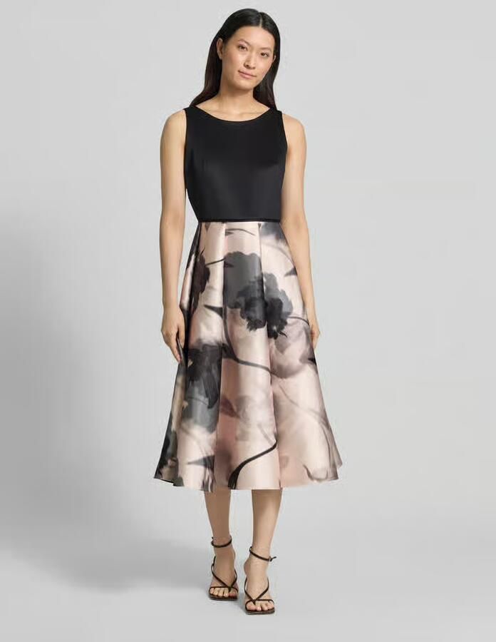 Swing Gedrukte Twill Cocktailjurk Multicolor Dames - Foto 2
