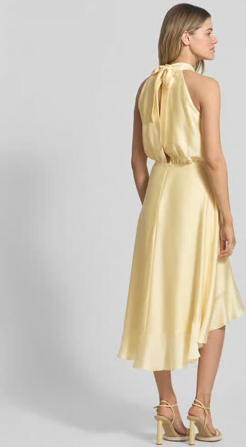 SWING Halter-cocktailjurk met volants