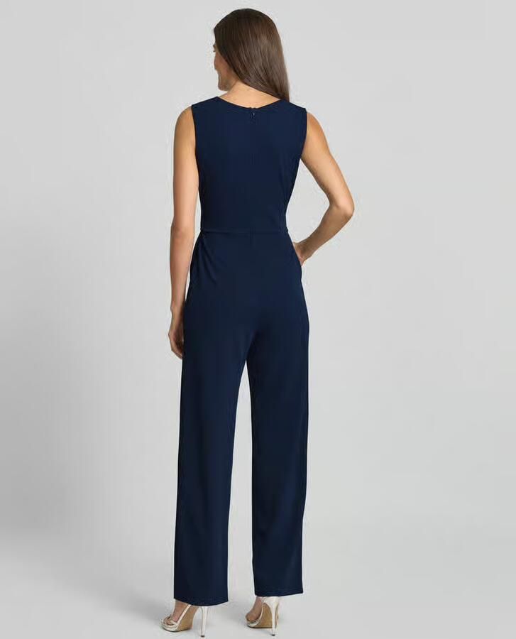 SWING Jumpsuit met ronde hals en plooien