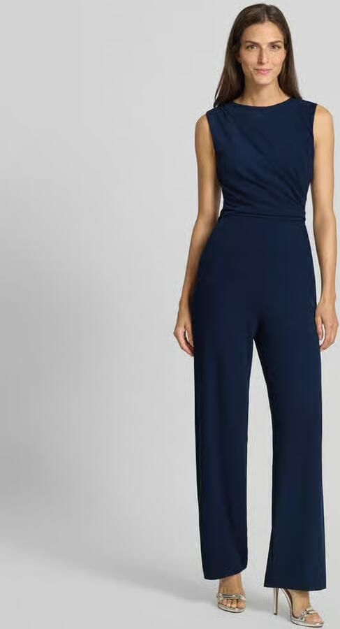 SWING Jumpsuit met ronde hals en plooien - Foto 2