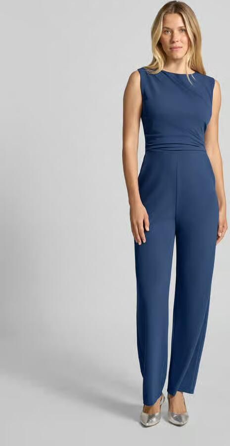 SWING Jumpsuit met ronde hals en plooien - Foto 2