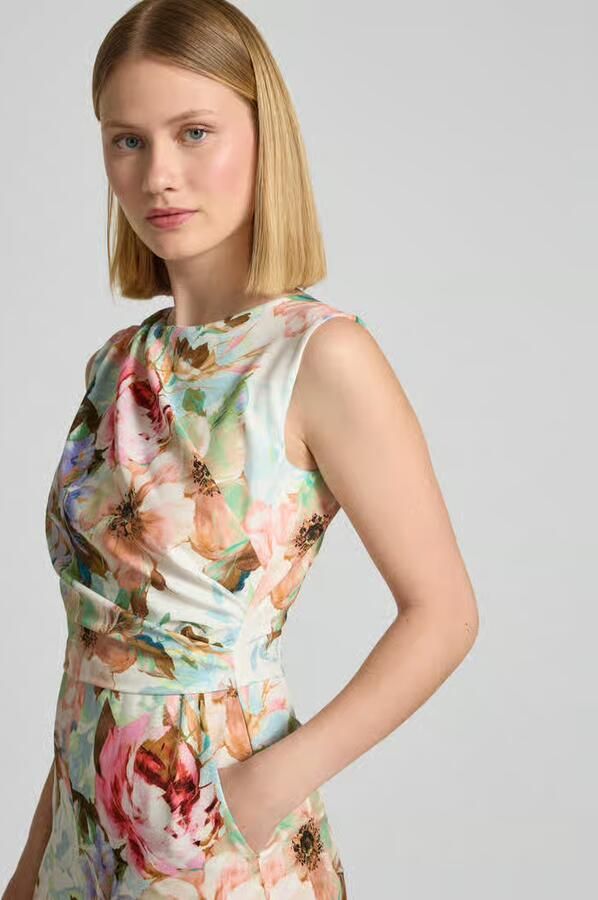 Swing Scuba Jumpsuit met Blu Detail Multicolor Dames
