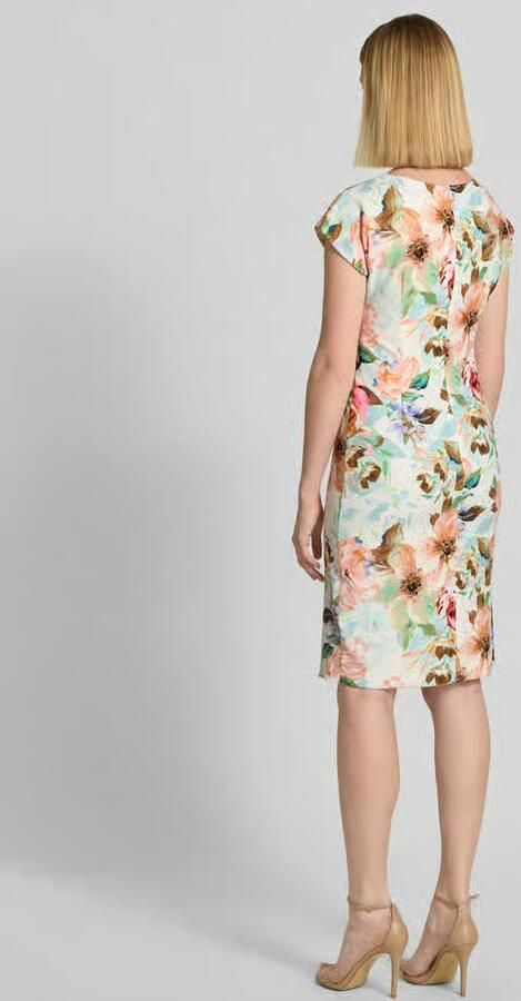 SWING Knielange cocktailjurk met knoopdetail