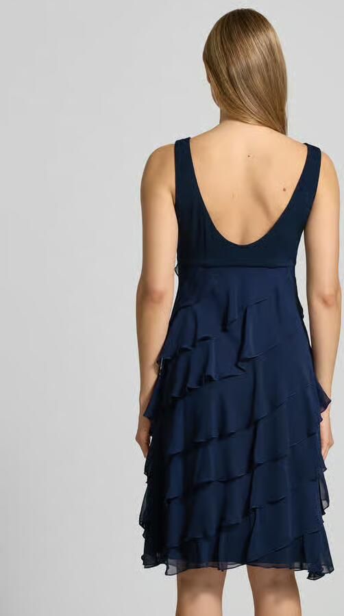 Swing Cocktailjurk van chiffon in laagjeslook