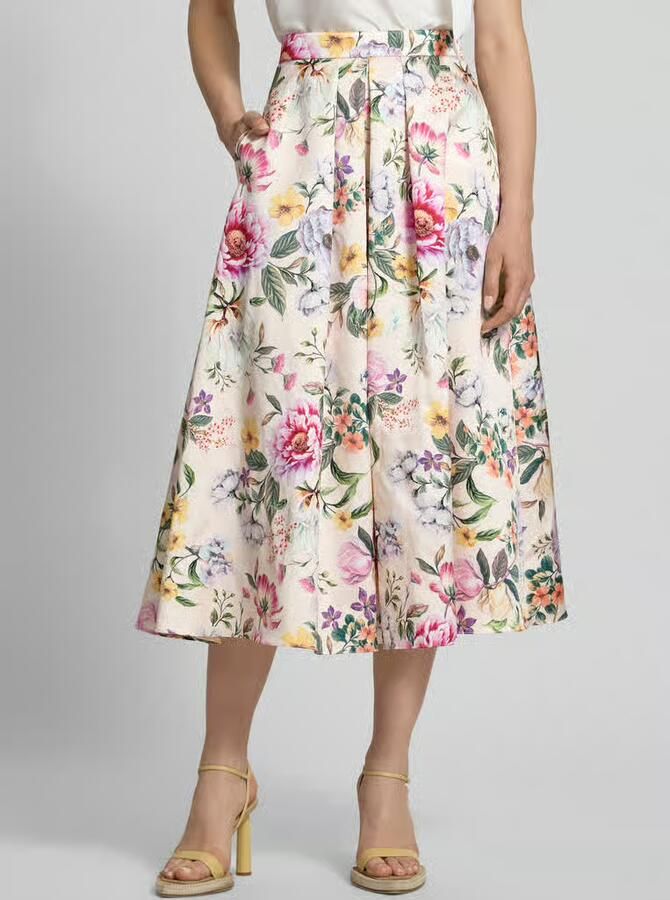 SWING Midirok in allover-look met plooien - Foto 2