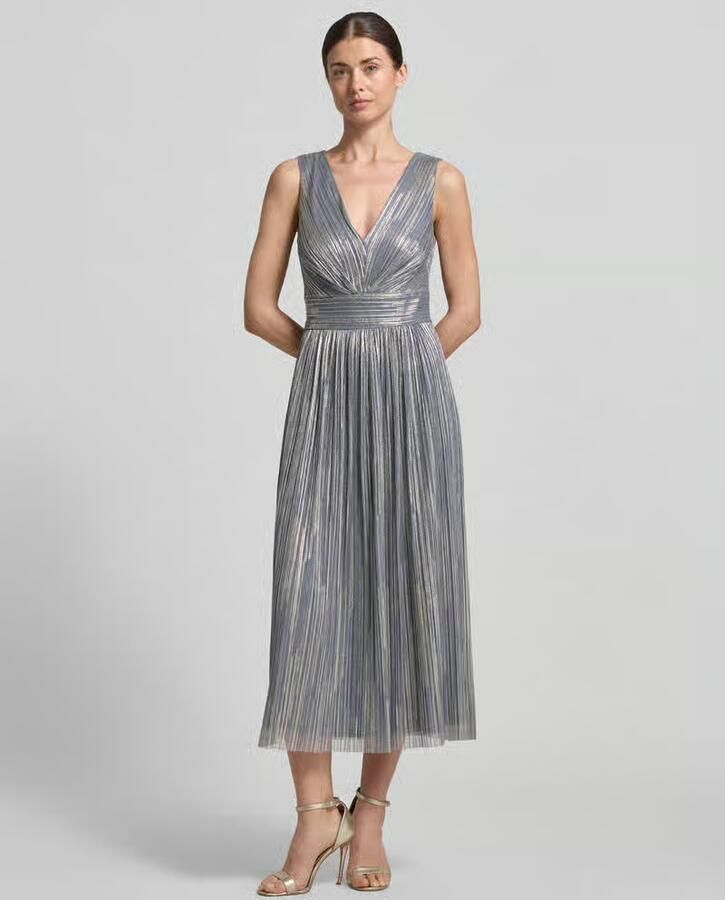 SWING regular fit midi-jurk in plooien-look - Foto 3