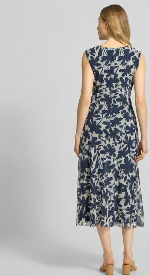 SWING regular fit midi-jurk met all-over bloemenmotief