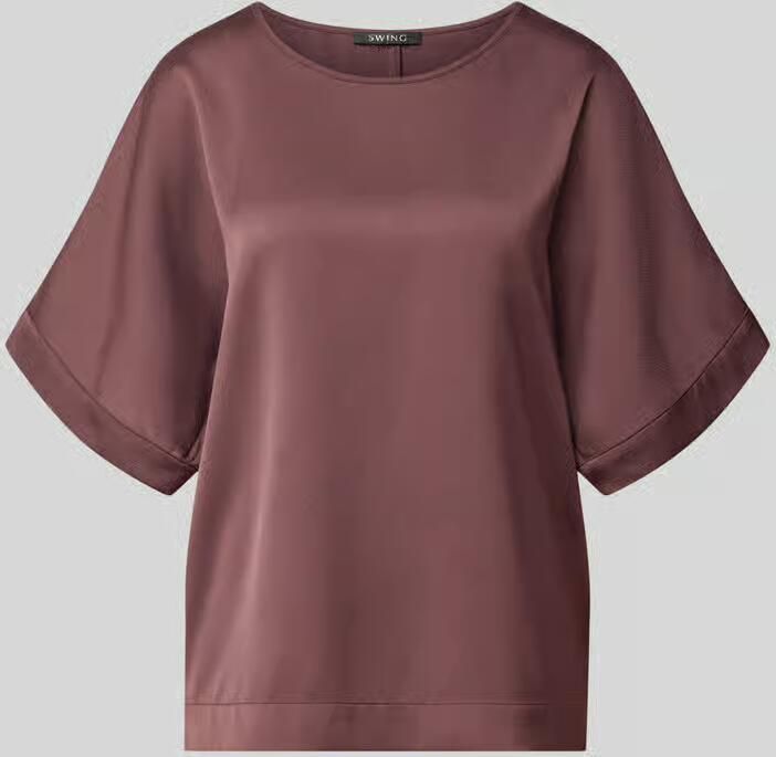 SWING relaxed fit t-shirt van satijn