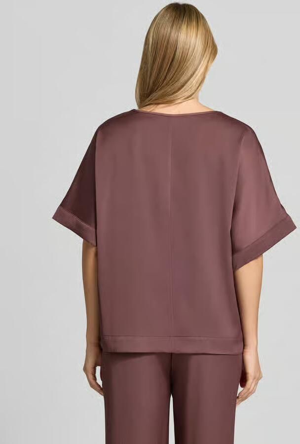 SWING relaxed fit t-shirt van satijn - Foto 2