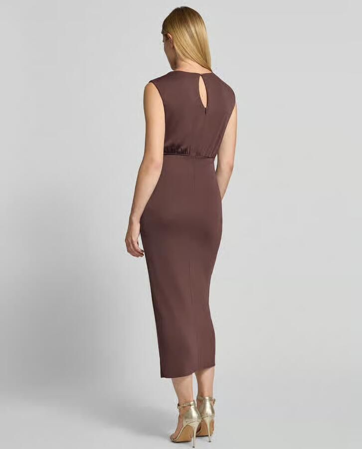 SWING Slim Fit maxi-jurk met rimpels