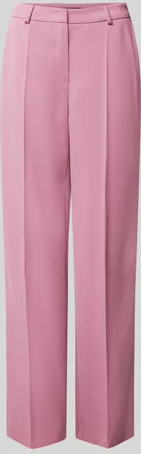 SWING Straight leg stoffen broek met persplooien