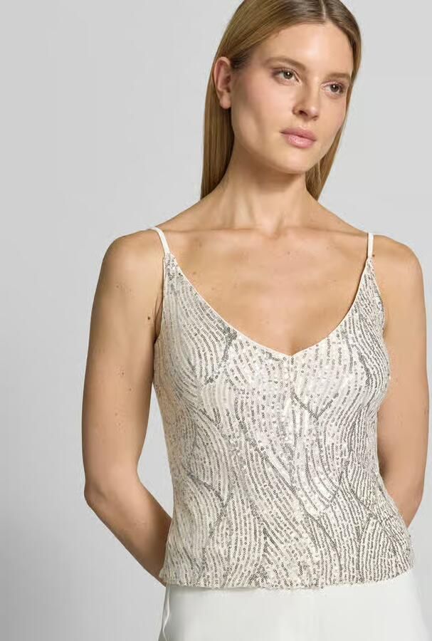 SWING Top met V-hals en Pailletten