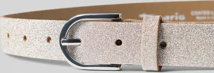 Tamaris Riem van echt leer met glitter