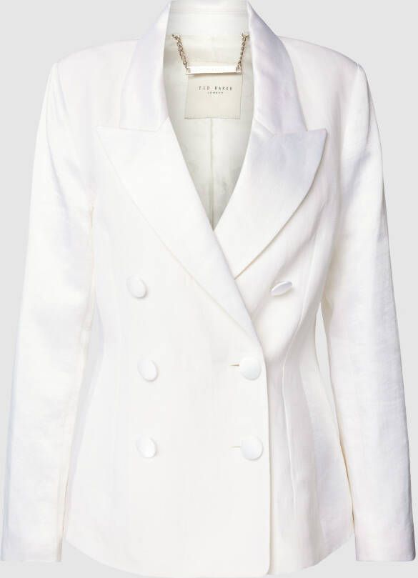 Ted Baker Blazer van een mix van viscose en linnen met reverskraag