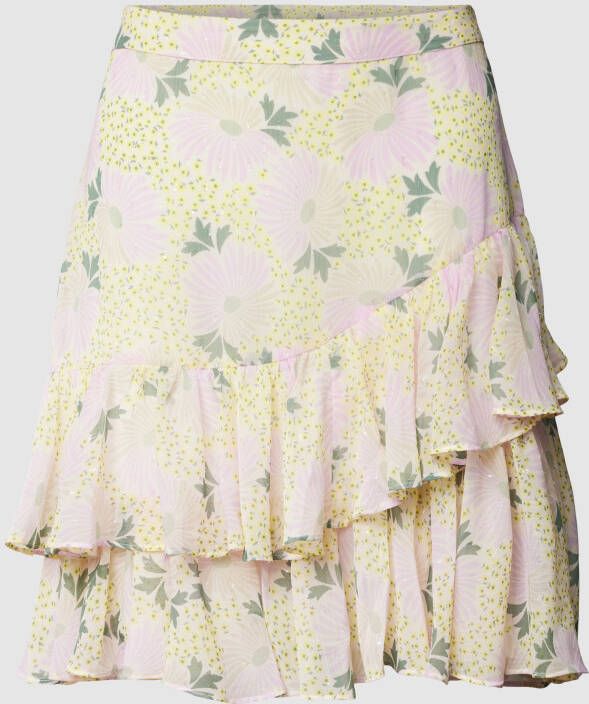 Ted Baker Minirok met volants en all-over motief model 'STAISEI'