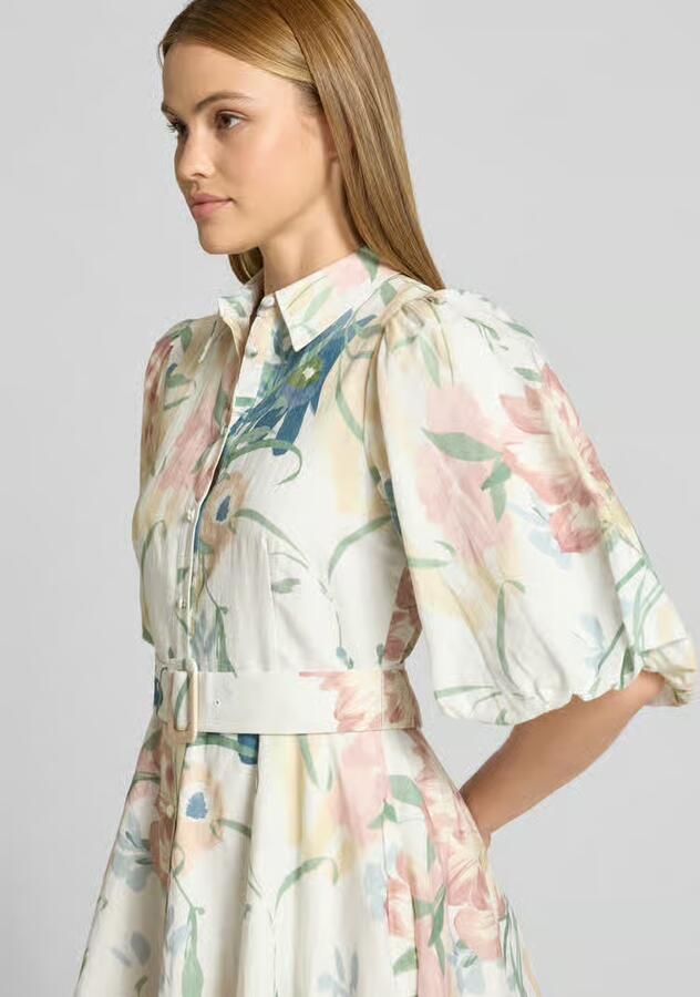 Ted Baker Midijurk van linnenmix met all-over bloemenprint