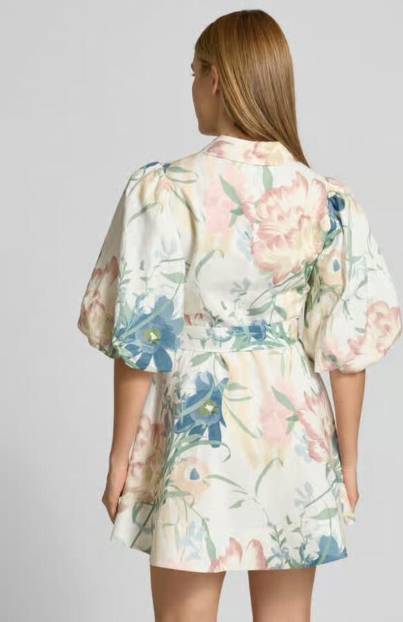 Ted Baker Mini-jurk van linnenmix met pofmouwen model 'OLLIIV'