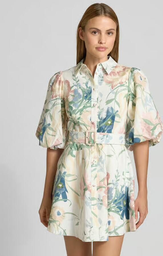 Ted Baker Mini-jurk van linnenmix met pofmouwen model 'OLLIIV' - Foto 3