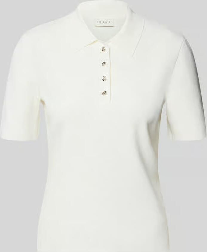 Ted Baker T-shirt van viscosemix met polokraag model 'ELBETH'