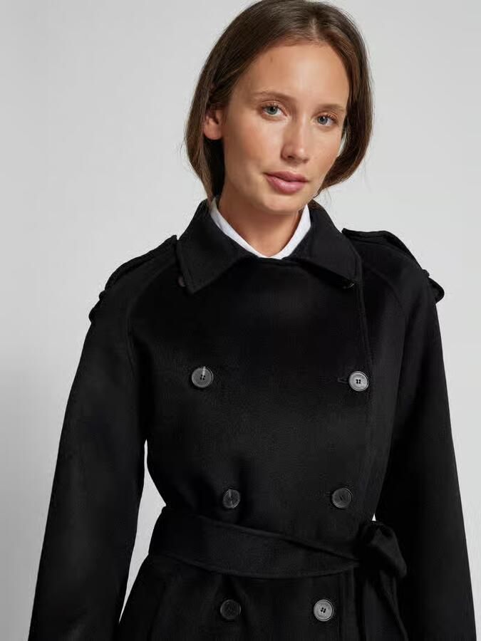 THE KOOPLES Lange wollen jas met strikceintuur