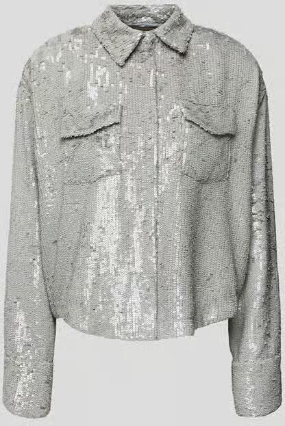 The Mannei Overhemdblouse met all-over pailletten - Foto 2