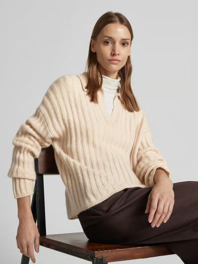 (The Mercer) N.Y. Gebreide pullover met extra brede schouders