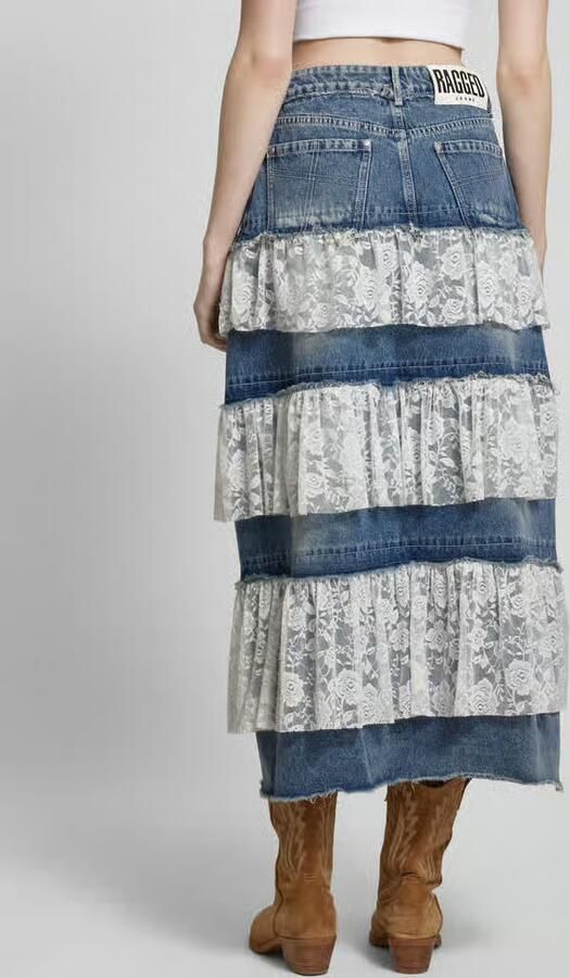 The Ragged Priest Jeansrok met kant model 'BABYDOLL'