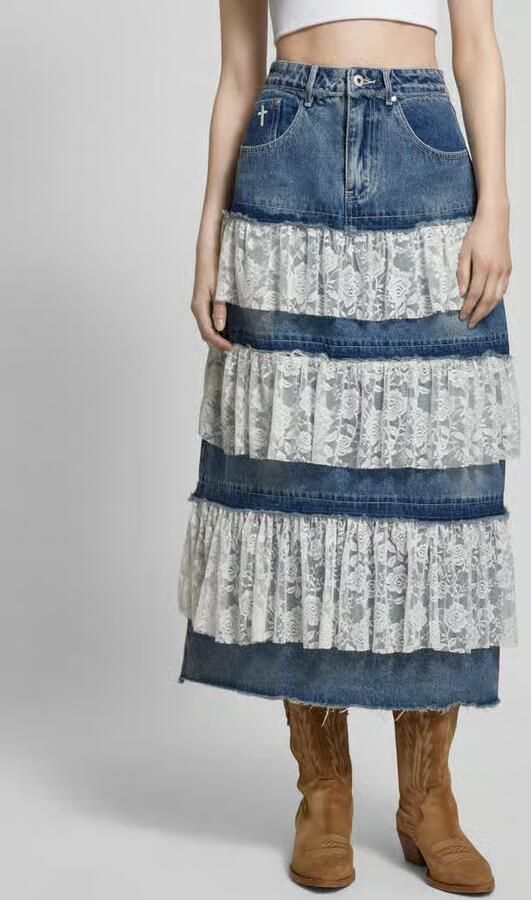 The Ragged Priest Jeansrok met kant model 'BABYDOLL' - Foto 3