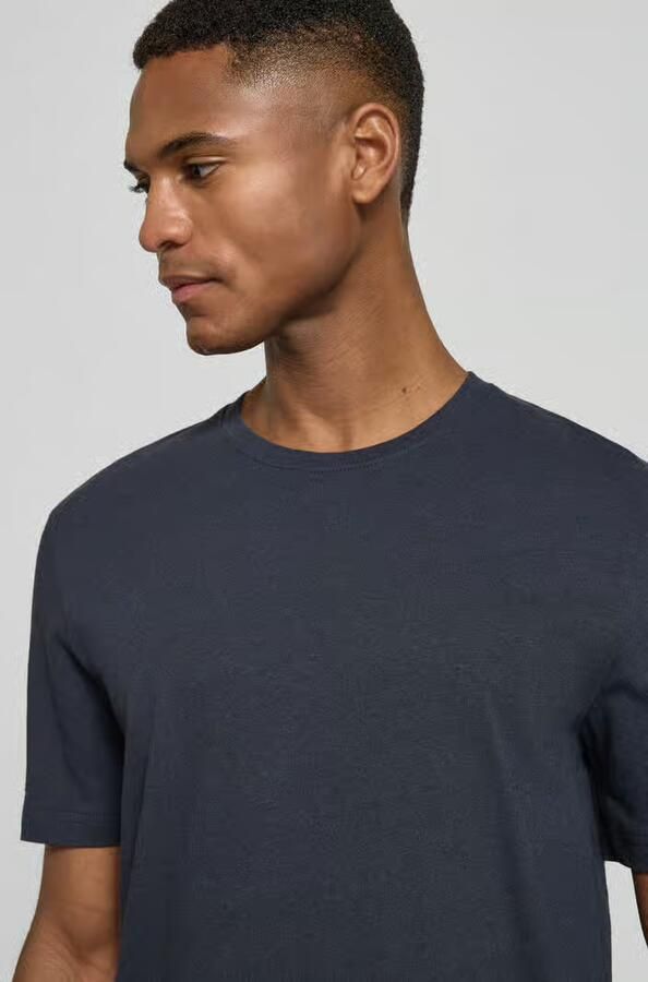 Tiger Of Sweden T-shirt met geribde ronde hals model 'Olaf'