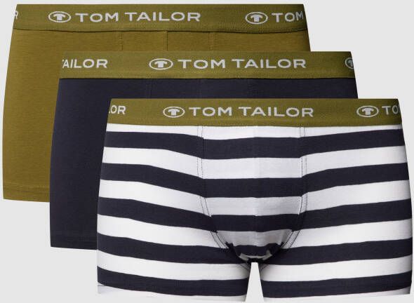 Tom Tailor Boxershort met elastische band met logo in een set van 3 stuks model 'BUFFER'