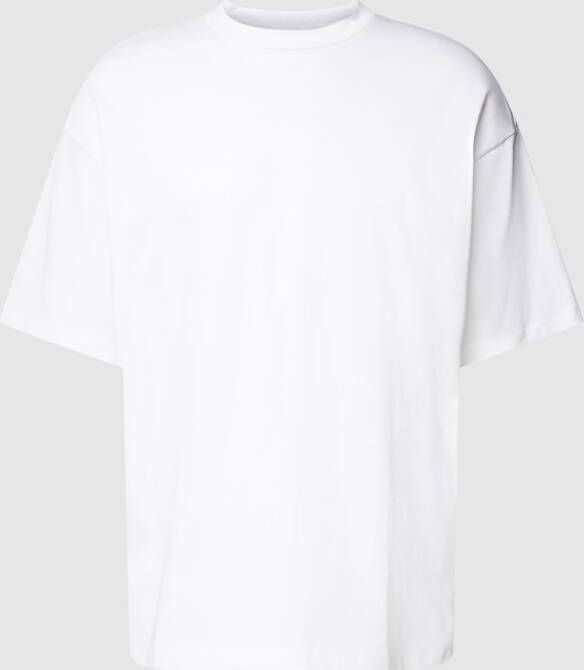 Tom Tailor Denim T-shirt met geribde ronde hals