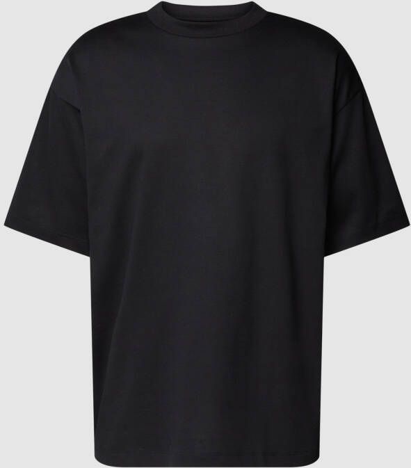 Tom Tailor Oversized Katoenen Jersey T-Shirt met Logo Print Black Heren