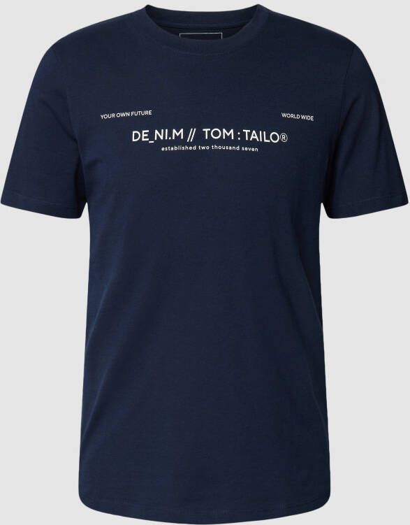 Tom Tailor Denim T-shirt met labelprint model 'printed'
