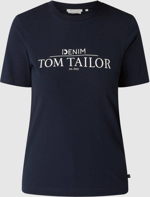Tom Tailor Denim T-shirt met logoprint op borsthoogte