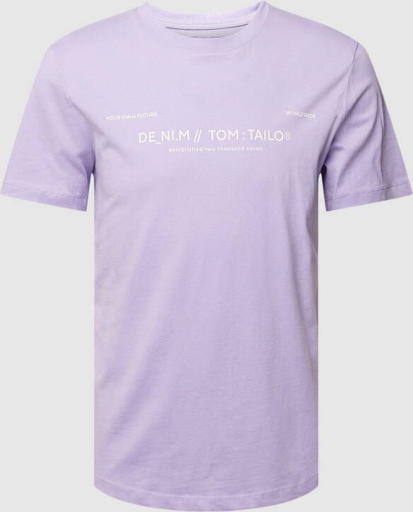 Tom Tailor Denim T-shirt met statement- en labelprint
