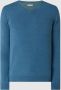 Tom Tailor gemêleerde fijngebreide pullover medium blue ashes - Thumbnail 2