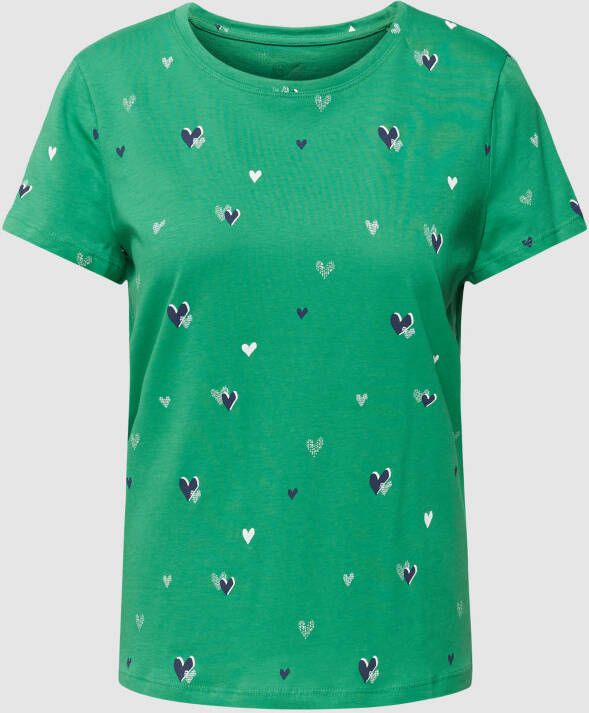 Tom Tailor Kortemouw T-shirt met Print Green Dames