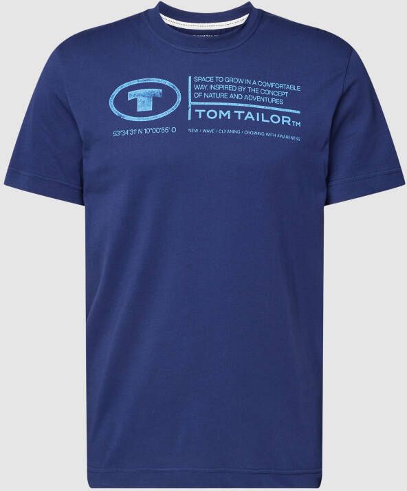 Tom Tailor T-shirt met statementprint model 'printed crewneck'
