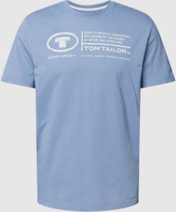 Tom Tailor T-shirt met statementprint model 'printed crewneck'