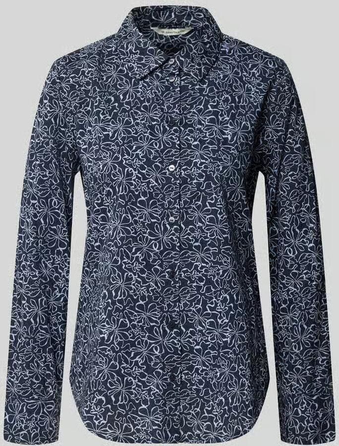Tom Tailor blouse met lange mouwen met afgeronde zoom