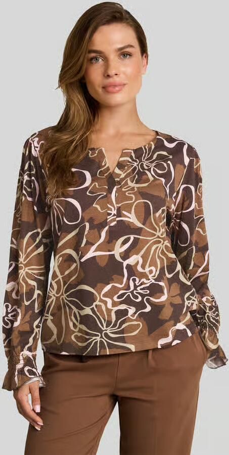 Tom Tailor blouse met lange mouwen met gesmokte mouwen - Foto 3