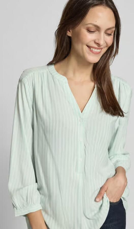 Tom Tailor Comfort fit blouse met lange mouwen van pure Viscose