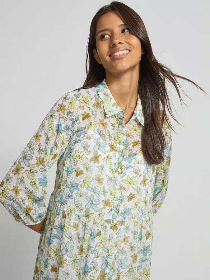 Tom Tailor Denim Babydoll-jurk in A-lijn van chiffon met voering van viscose - Foto 2