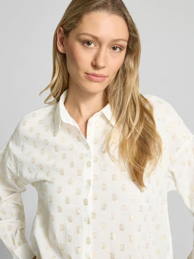 Tom Tailor Denim blouse met lange mouwen in relaxed fit van katoenmix