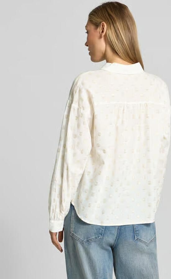 Tom Tailor Denim blouse met lange mouwen in relaxed fit van katoenmix - Foto 3
