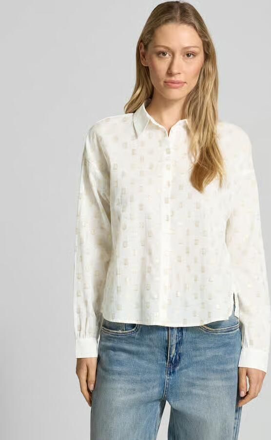 Tom Tailor Denim blouse met lange mouwen in relaxed fit van katoenmix - Foto 2