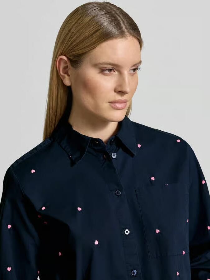 Tom Tailor Denim boxy fit overhemdblouse van puur katoen