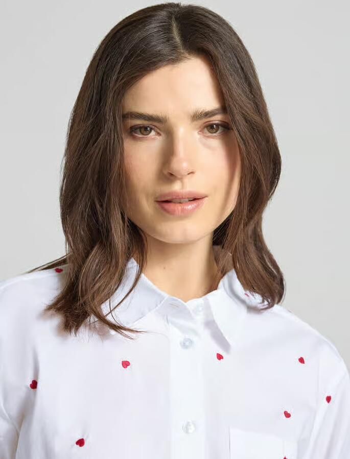 Tom Tailor Denim boxy fit overhemdblouse van puur katoen
