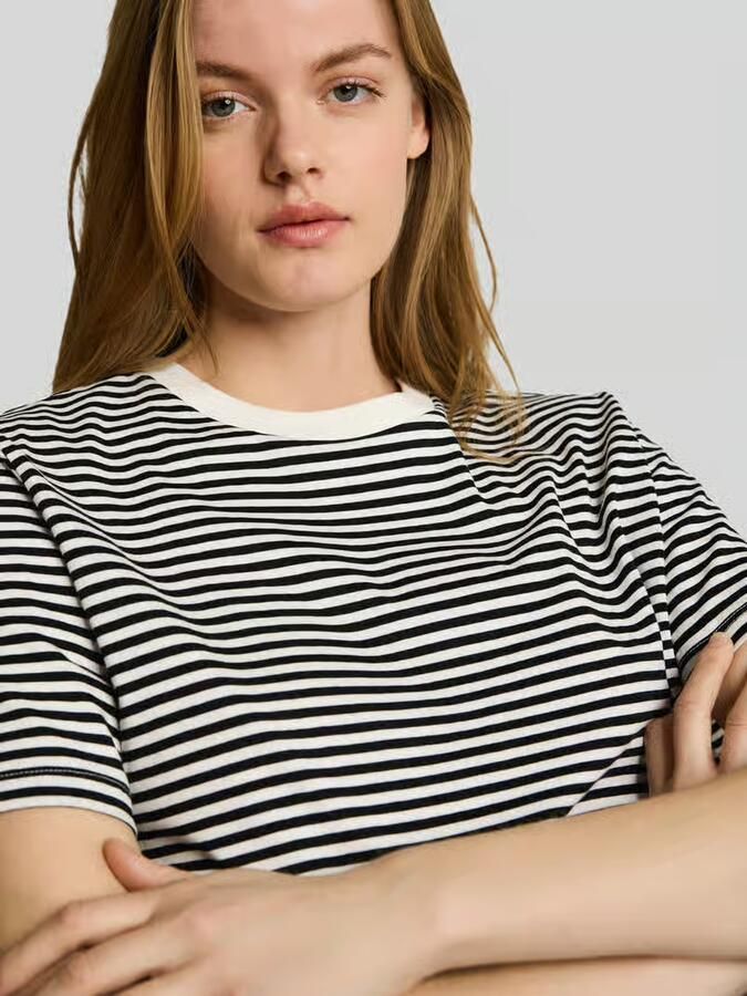 Tom Tailor Denim Boxy fit T-shirt van puur katoen