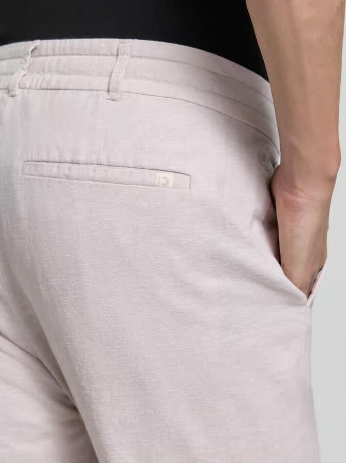Tom Tailor Denim broek met rechte pijpen van mix van katoen en linnen